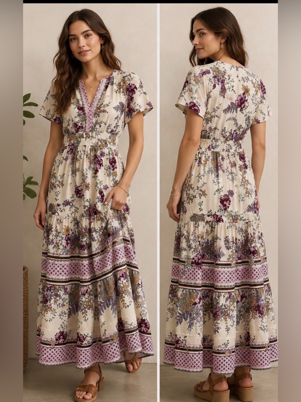 Anthropologie Floral Smocked Waist Maxi Dress – NWOT